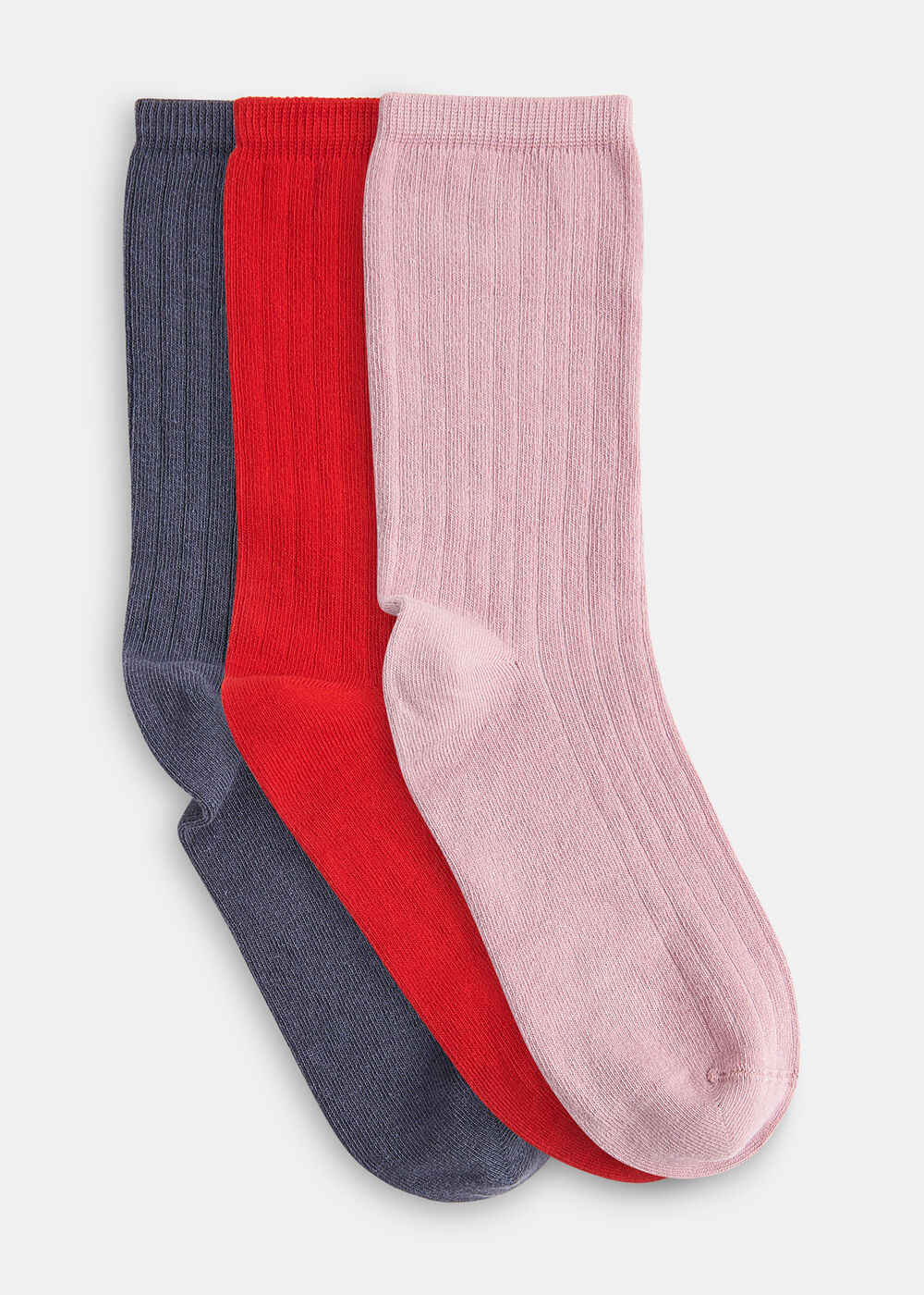 Red/Multi Ribbed Socks Set Of 3 | WHISTLES | Whistles UK | | Whistles