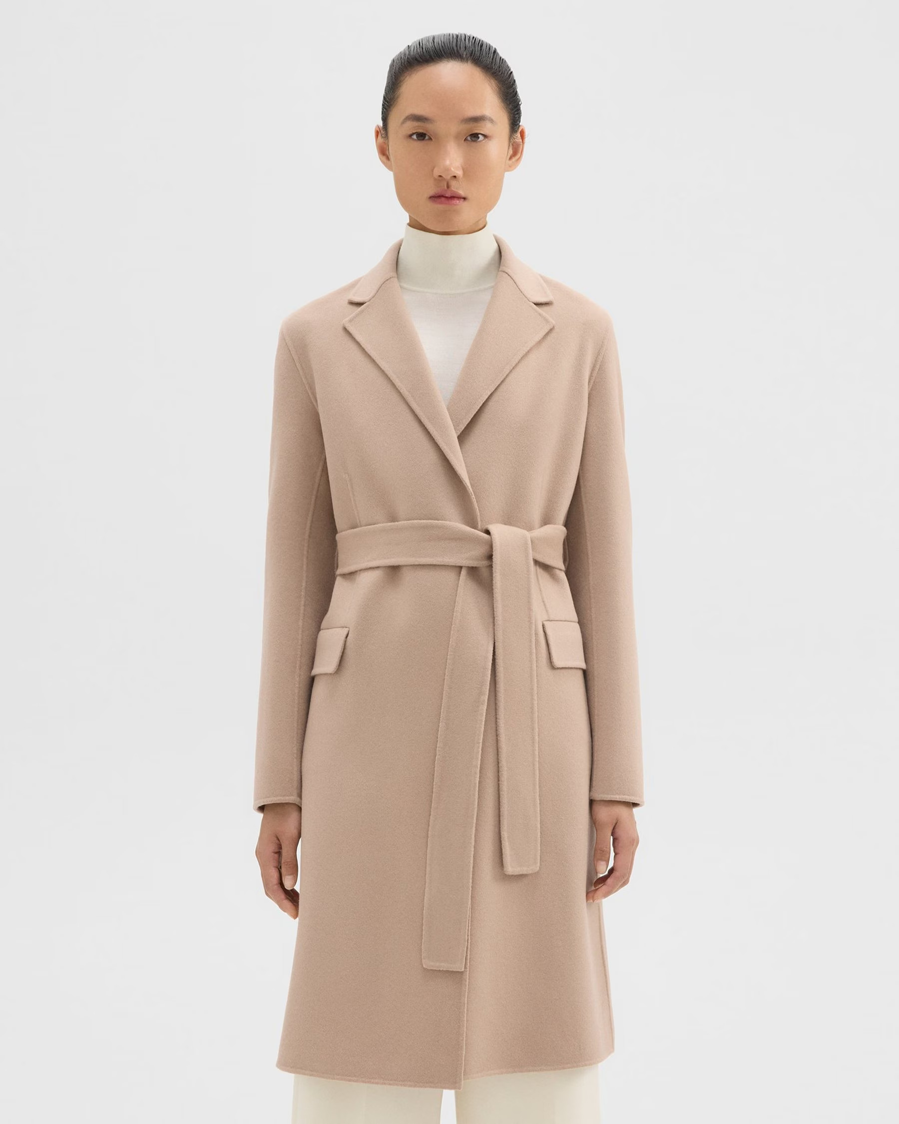 Wrap Coat in Double-Face Wool-Cashmere | Theory