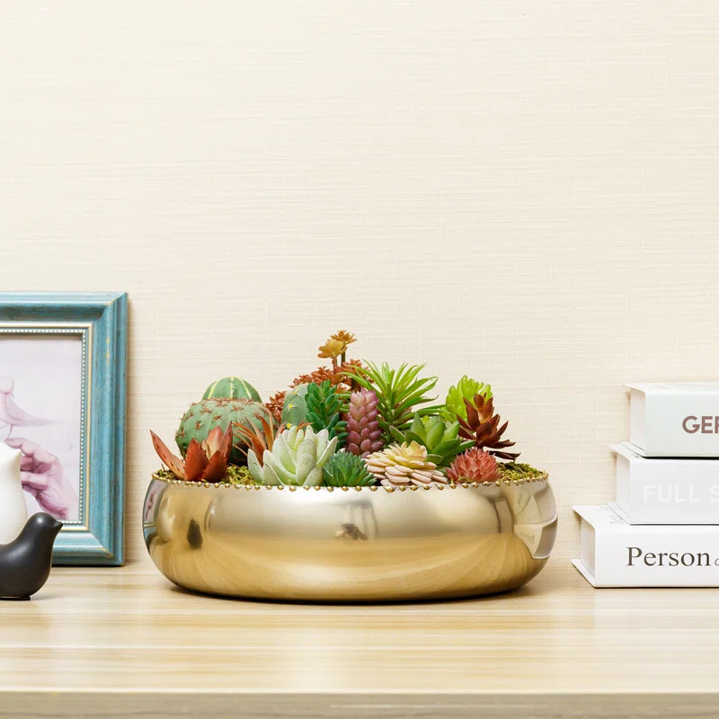 Daeron Metallic Pot Planter Bowl | Wayfair North America