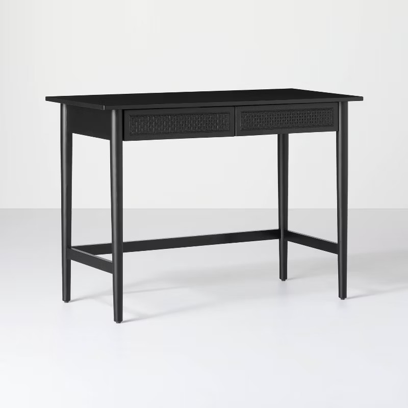 Wood & Cane Writing Desk Black - Hearth & Hand™ with Magnolia | Target