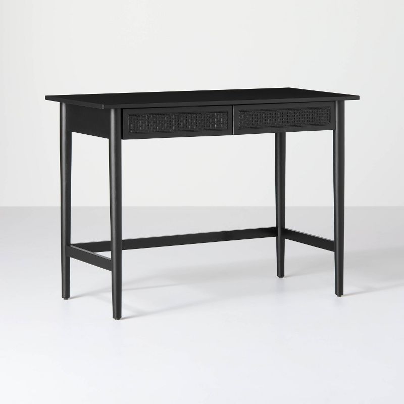 Wood &#38; Cane Writing Desk Black - Hearth &#38; Hand&#8482; with Magnolia | Target