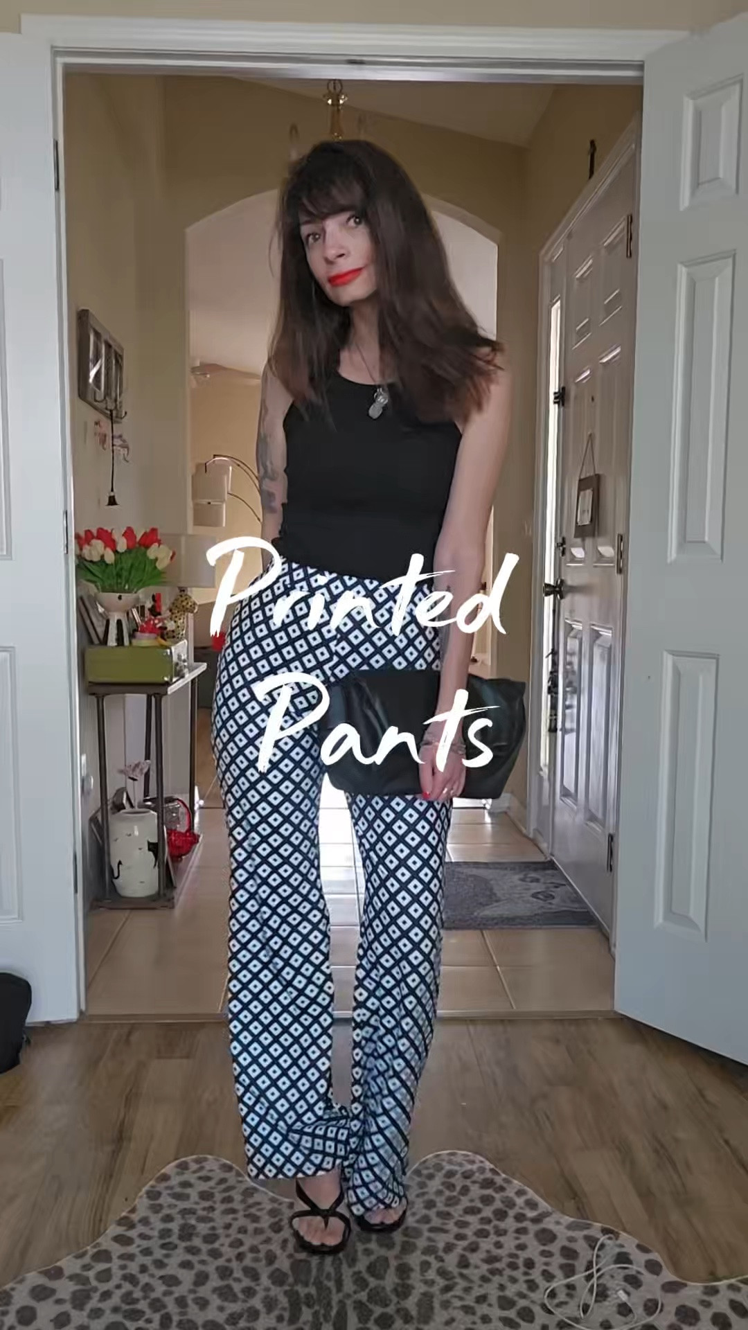 The ultimate wide-legs:  printed bell bottoms from @Commense . Wearing an XS!