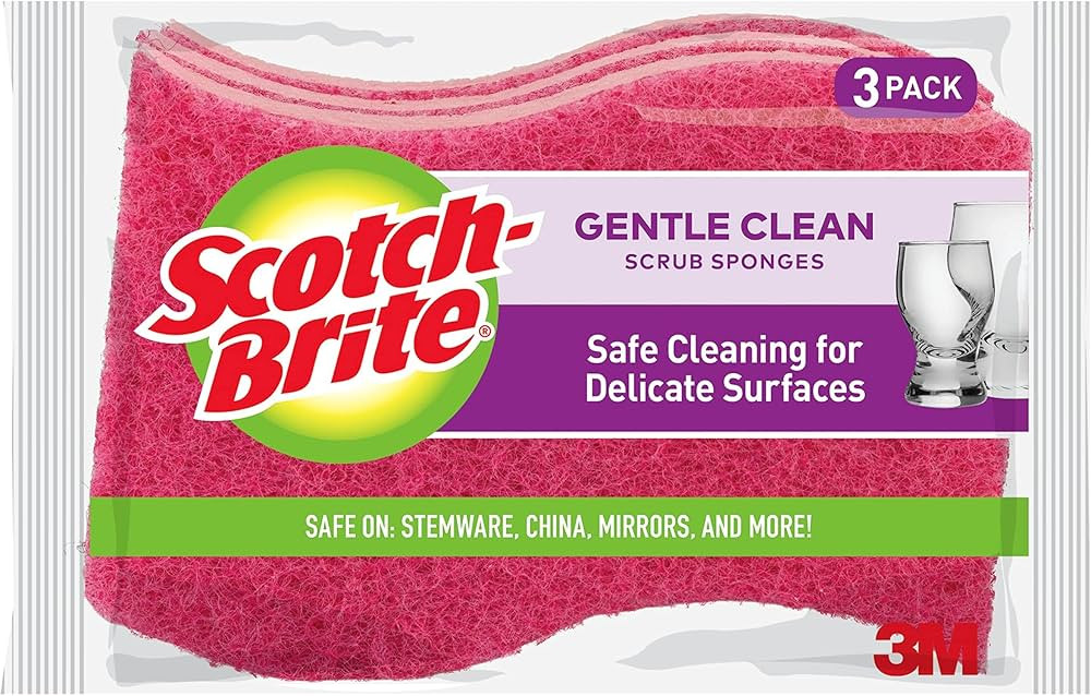 Scotch-Brite Gentle Clean Delicate Scrub Sponges, For Washing Dishes and Cleaning Kitchen, 3 Scru... | Amazon (US)
