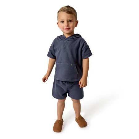 Modern Moments by Gerber Toddler Boy Hooded Top and Short Outfit Set, 2-Piece, Sizes 12 Months - 5T | Walmart (US)