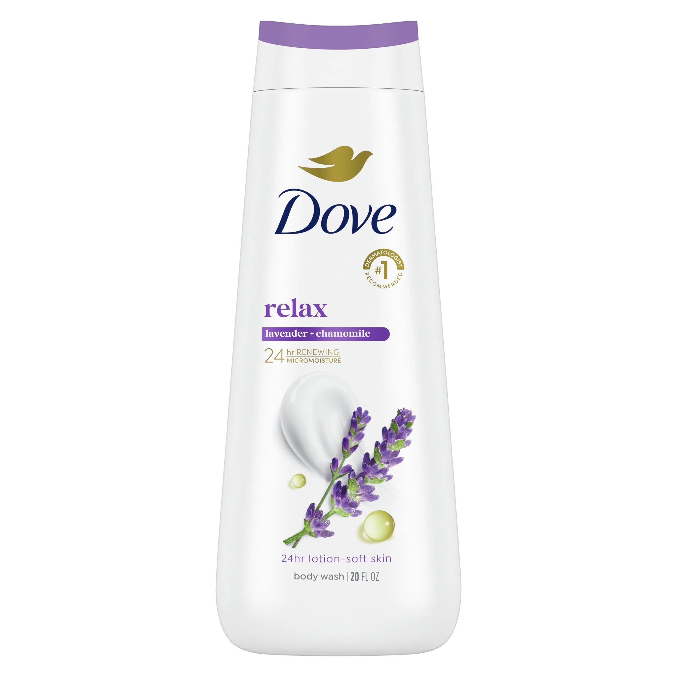 Dove Relaxing Body Wash for Women Lavender Oil & Chamomile Cleanser, 20 oz | Walmart (US)