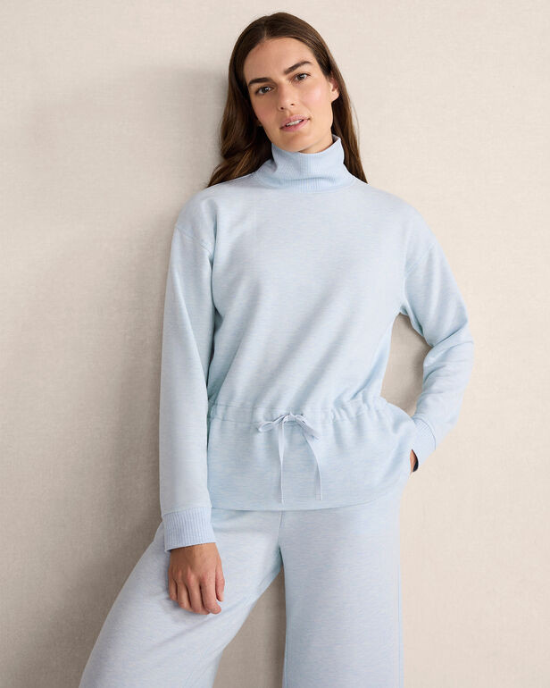 Fleece Drawstring-Waist Mockneck Top | Haven Well Within