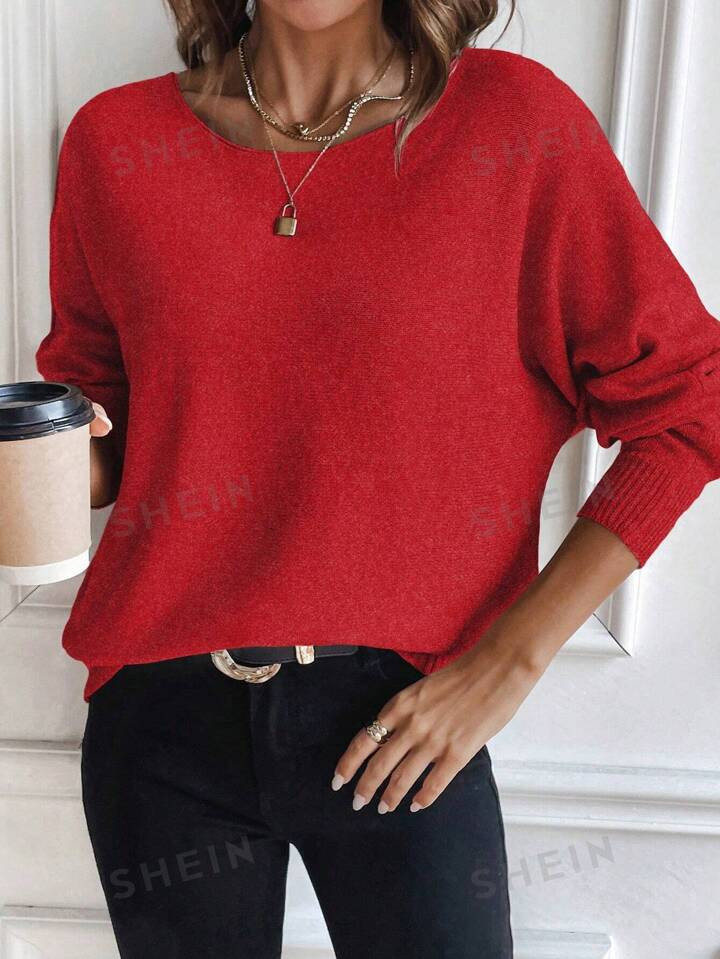 SHEIN Essnce Women's Casual Knitted Sweater | SHEIN