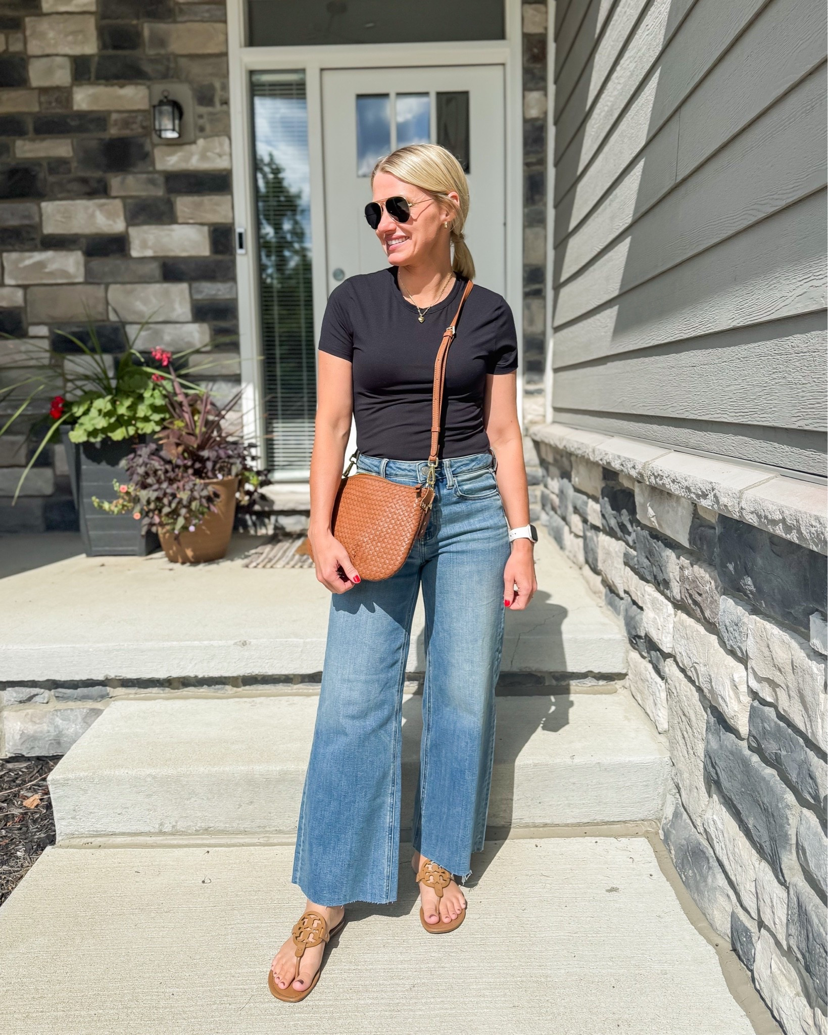 What I wore recently! I cut these jeans slightly for a more cropped length and I am loving them! I’m wearing a 25 and I made the length a 26”.

#LTKootd #LTKOver40 #LTKPetite
