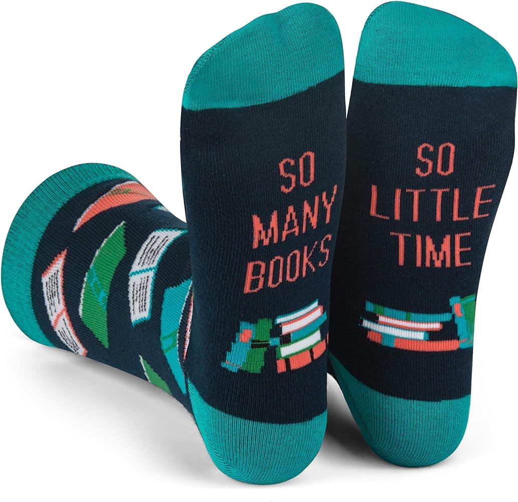 Funny Socks for Book Lovers, Teachers and Nerds - Unisex Novelty Gift for Men, Women, and Teens | Amazon (US)