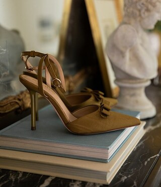 Antonio Melani x Style Bungalow Colette Fabric Bow Detail Ankle Wrap Stiletto Pumps | Dillard's | Dillard's