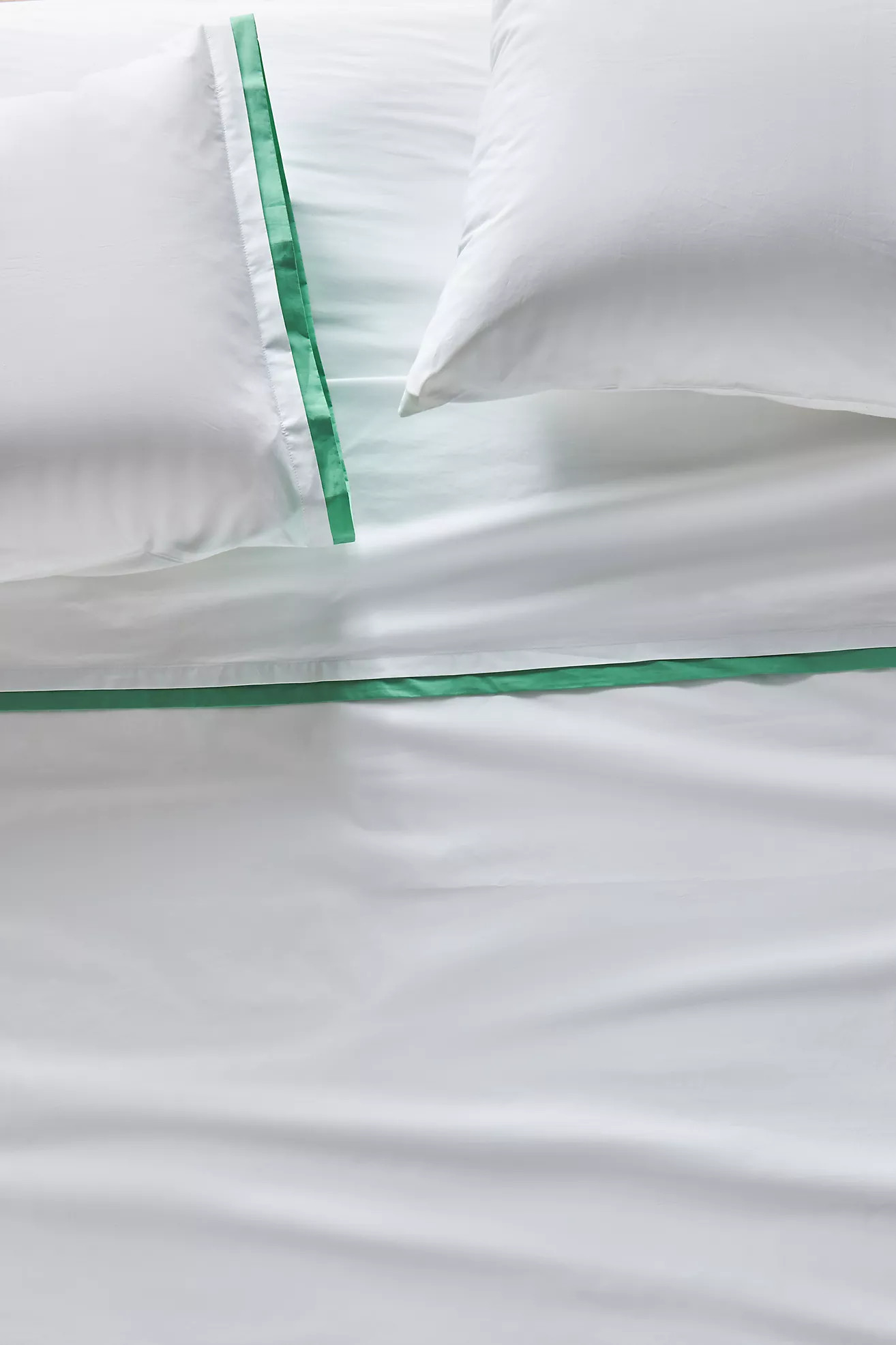 Tipped Contrast Percale Sheet Set | Anthropologie (US)