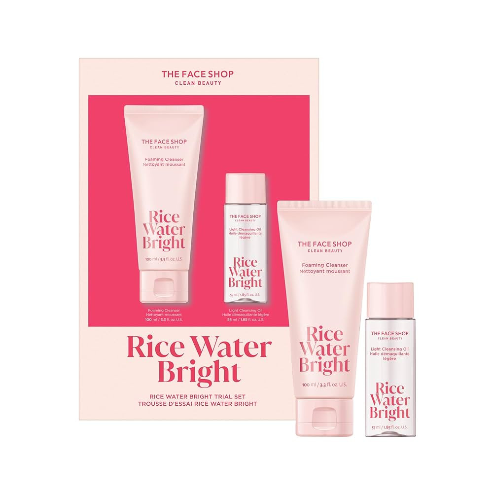 The Face Shop Rice Water Bright Vegan Double Cleanse Trial Set, Travel Size, Foaming Cleanser & M... | Amazon (US)