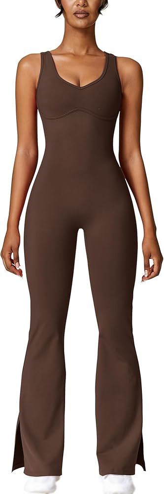 Valcatch Jumpsuit Flare Leggings for Women with Tummy Control and Wide Leg Full Length Compressio... | Amazon (US)