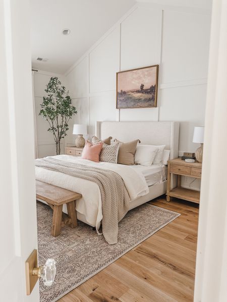 Light and airy neutral bedding with pops of pink! 

Furniture finds, furniture faves, linen bed, upholstered bed, throw pillows, Amazon finds, Target finds, Target bedding, bamboo bedding, faux tree, pottery barn furniture, shop the look! 

#LTKstyletip #LTKhome #LTKFind