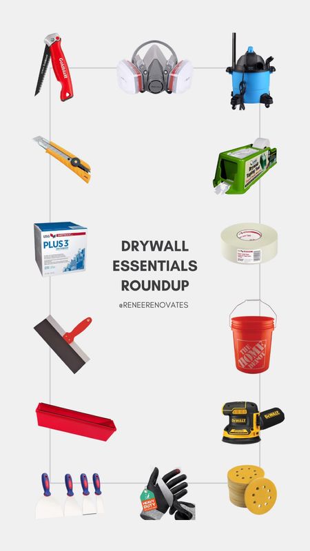 All of my drywalling go-tos, including tools I wish I had that y’all recommended like the Drywall Buddy! It’s supposed to make mudding and taping a breeze 🤌🏼

#LTKFind #LTKhome #LTKunder50