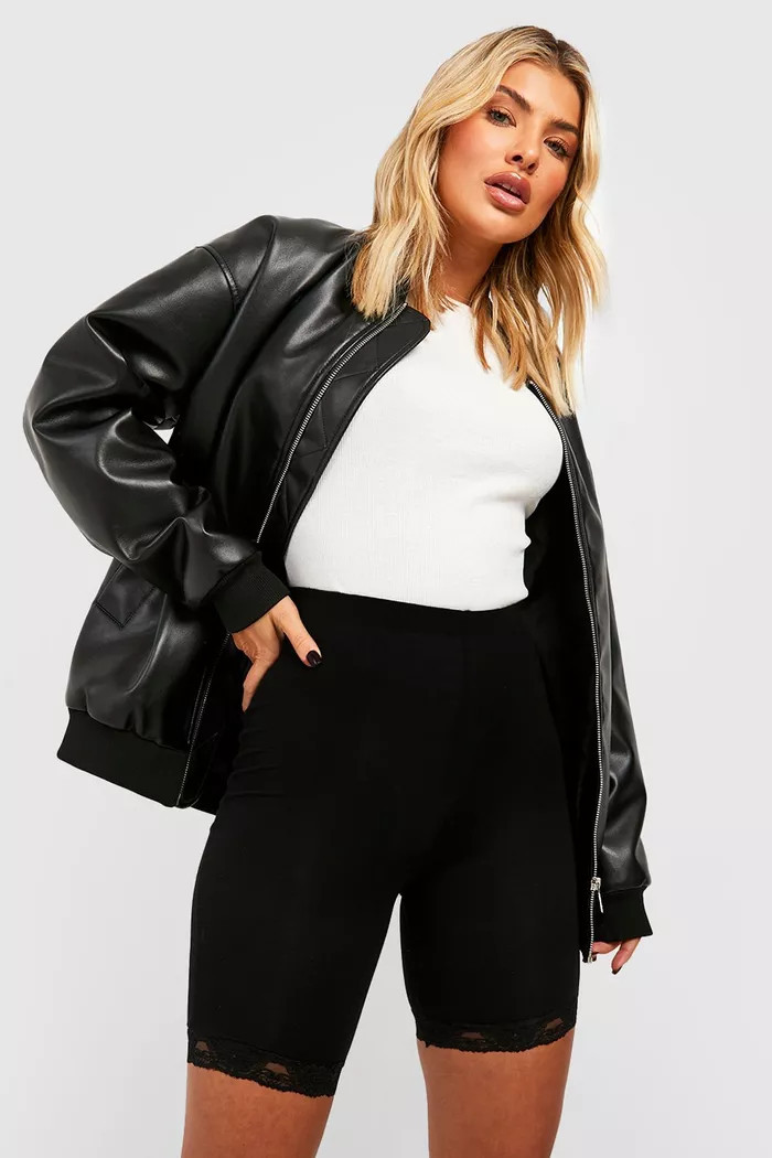 Lace Trim Cycling Shorts | Boohoo.com (UK & IE)