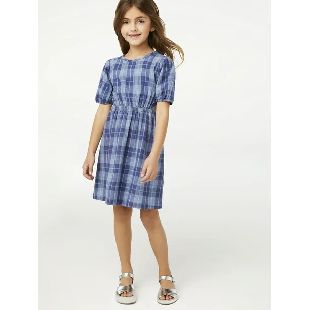 Free Assembly Girls Cut Out Madras Dress, Sizes 4-18 - Walmart.com | Walmart (US)