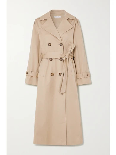 Reformation - Holland Cotton-blend Twill Trench Coat - Camel | NET-A-PORTER (US)