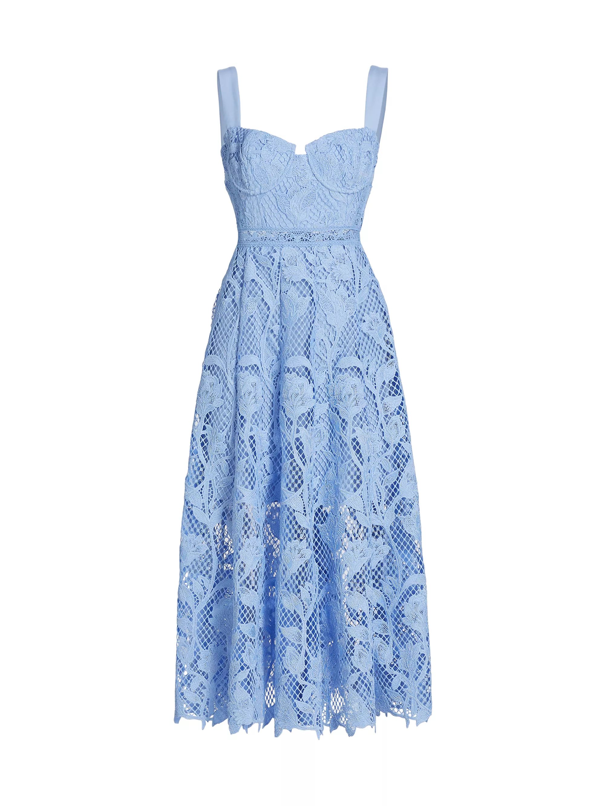 Floral Lace Midi-Dress | Saks Fifth Avenue