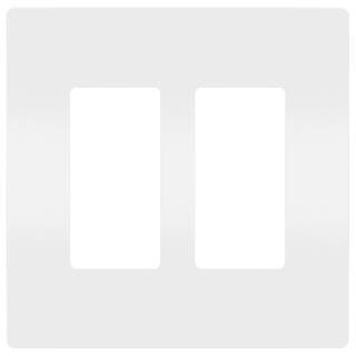 radiant 2 Gang 2-Decorator Rocker Screwless Wall Plate, White (1-Pack) | The Home Depot