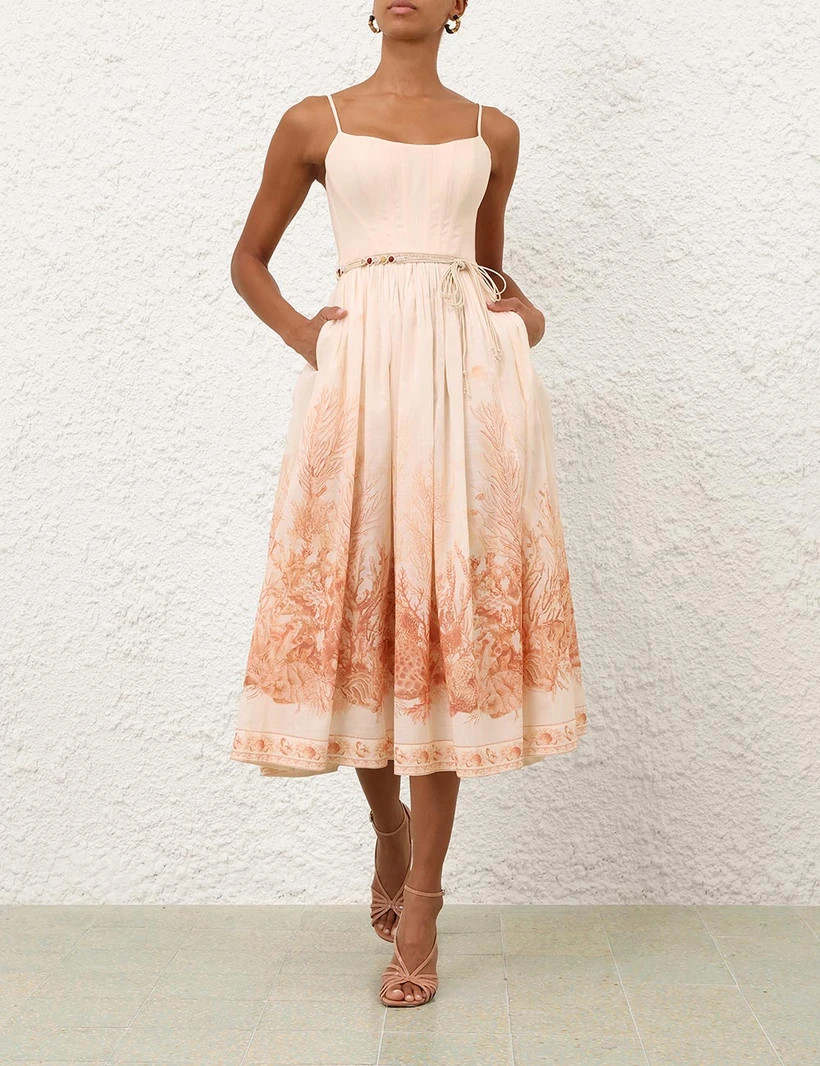 Wanderlust Corset Midi Dress            
        
            

    
    
    











    

 ... | ZIMMERMANN (US, CA, EU, MENA)