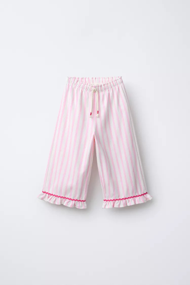 HOSE MIT WEBSTREIFEN UND VOLANT | Zara DE