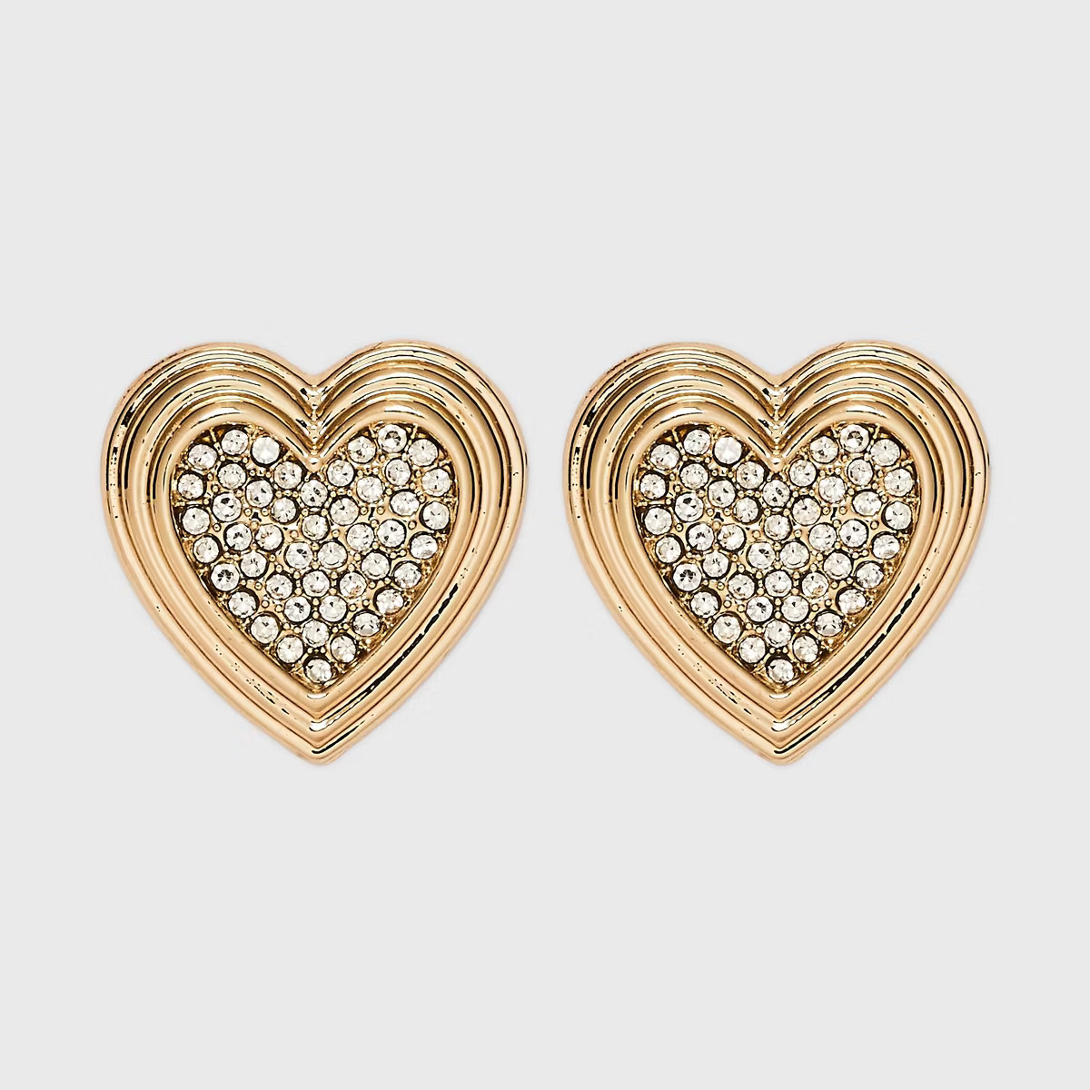 SUGARFIX by BaubleBar Crystal Heart Stud Earrings - Gold | Target
