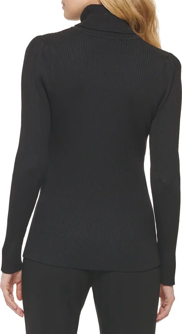 Puff Sleeve Rib Turtleneck Sweater | Nordstrom