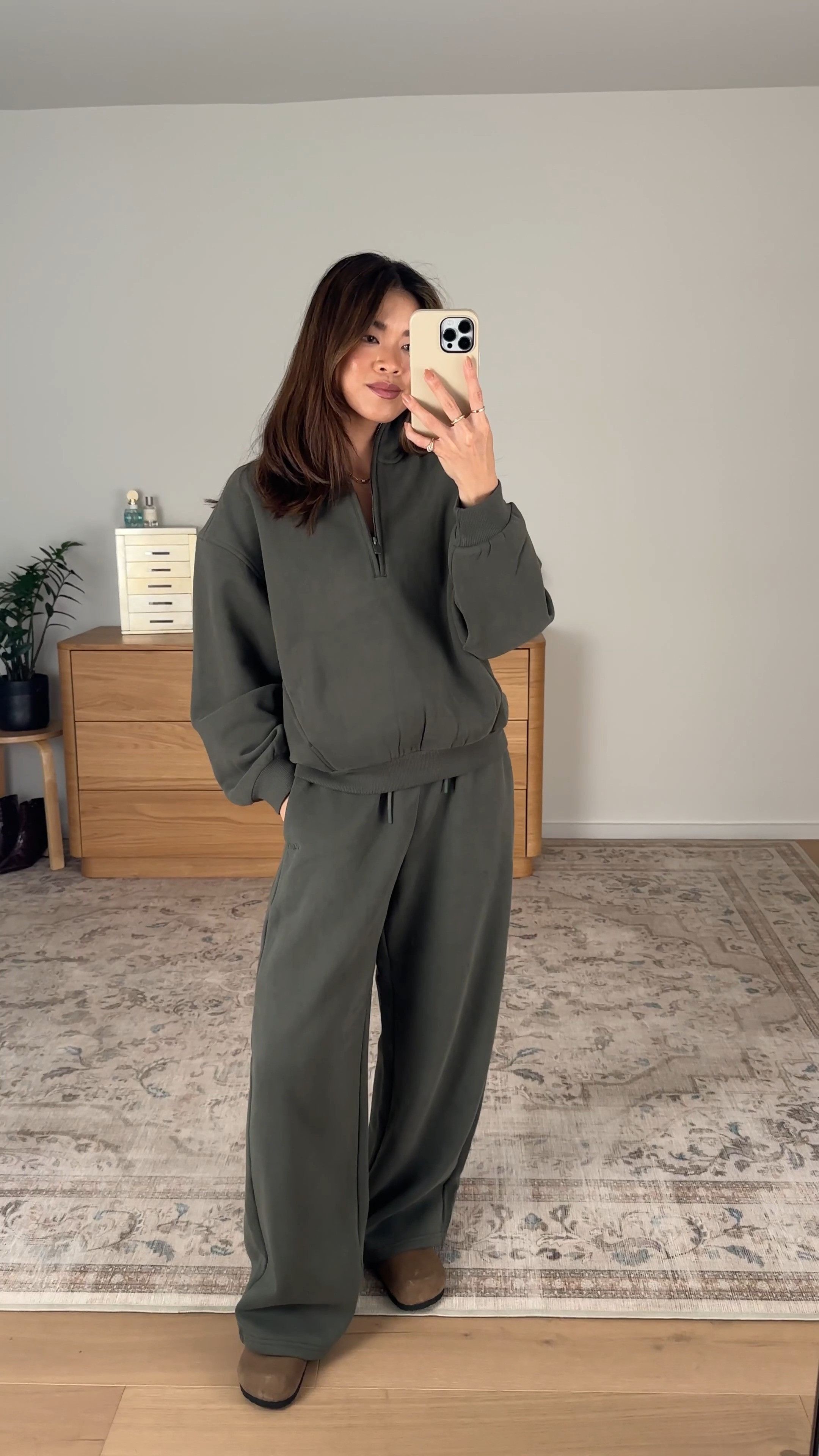 I love this army color from @Vuori US. So cozy for fall!

Sizing info:
-Vuori Restore Oversized Half Zip
(Size Small in Army)
-Vuori Restore Straight Leg Sweatpant - Short (Size XS Short in Army)

Vuori try on, Vuori loungewear, Vuori matching set, cute matching set, cute loungewear, petite friendly sweatpants, petite loungewear, petite activewear, casual outfits, outfit of the day, green sweats, green pants, petite pants, green petite pants, fall pants, fall outfit, vacation outfit, travel outfit, best petite pants, comfy pants, fall style, petite fall style

#LTKootd #LTKSeasonal #LTKPetite