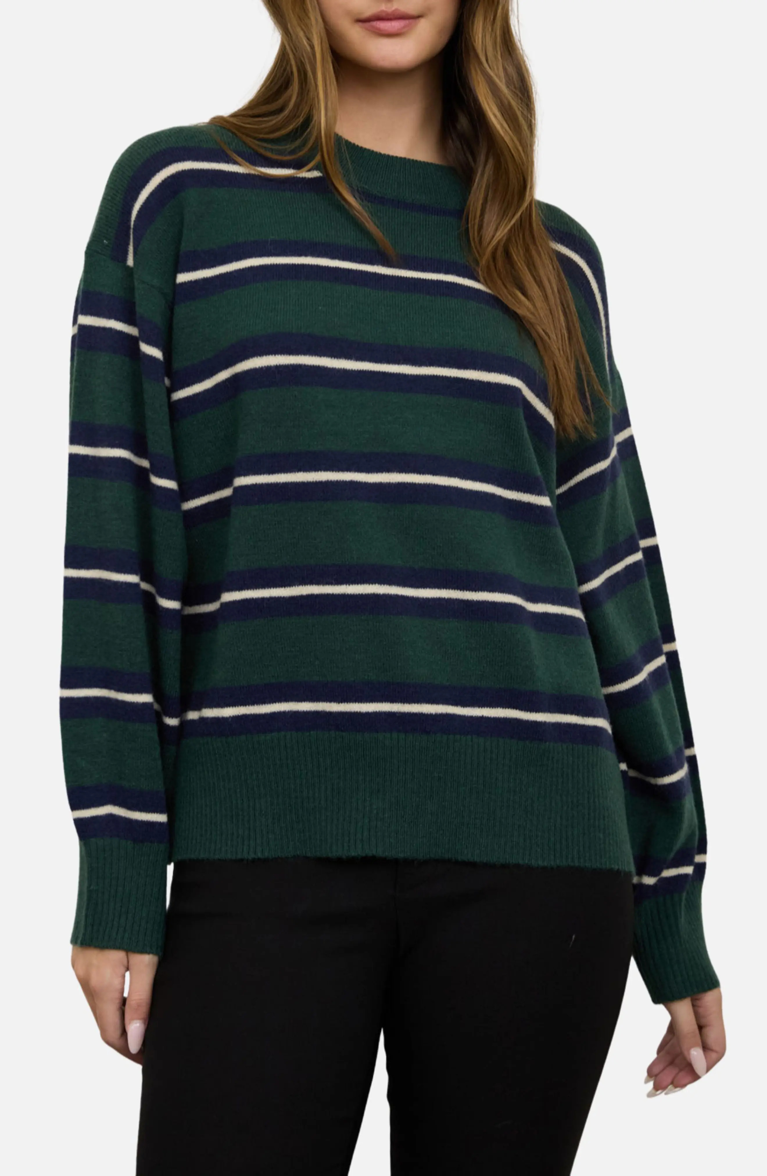 Blu Pepper Stripe Crew Sweater in Light Blue Multi at Nordstrom Rack, Size Large | Nordstrom Rack