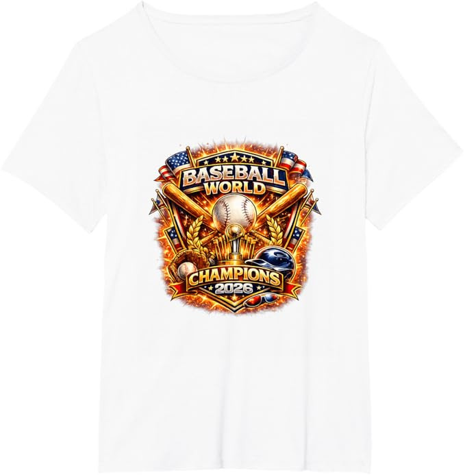 Baseball World Champions 2026 Vintage Style Graphic T-Shirt | Amazon (US)