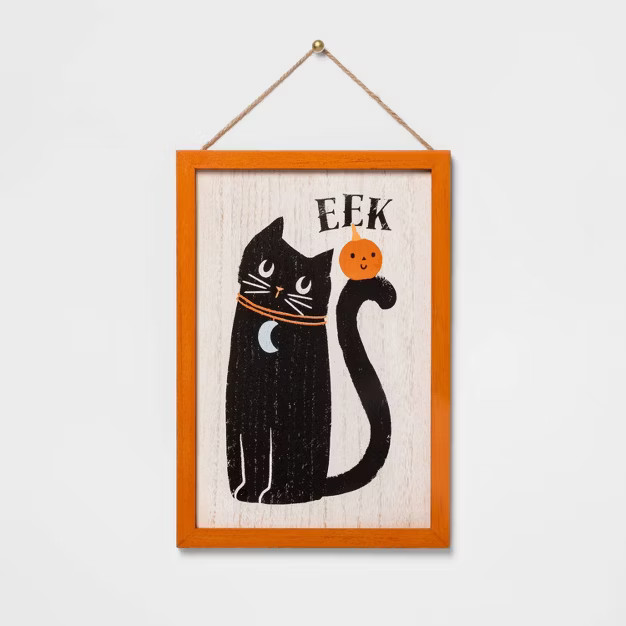 Falloween Eek Cat Halloween Wall Sign - Hyde & EEK! Boutique™ | Target