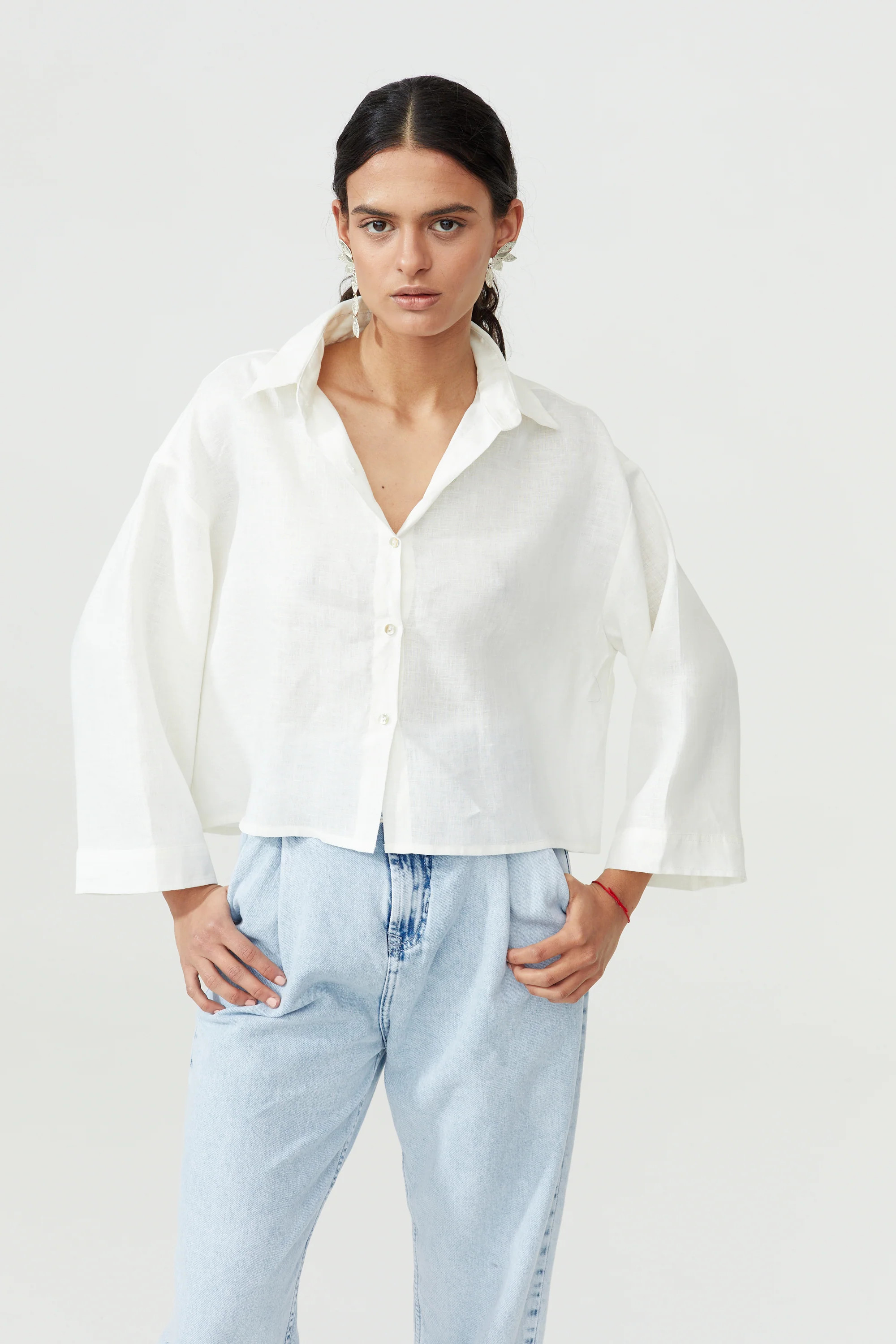 Lenox Shirt in 100% linen - White | Lanhtropy