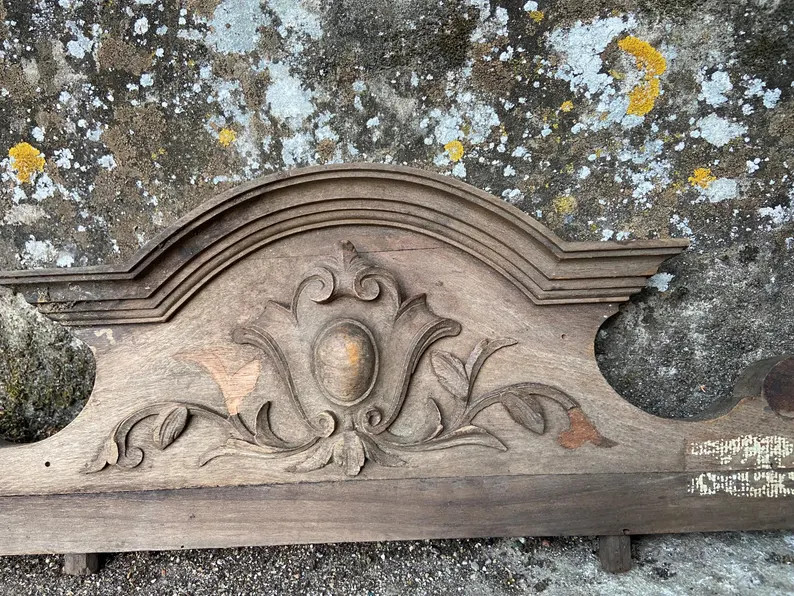 Antique French door pediment, small size frieze, door crown, architectural salvage hand carved wo... | Etsy (Global)