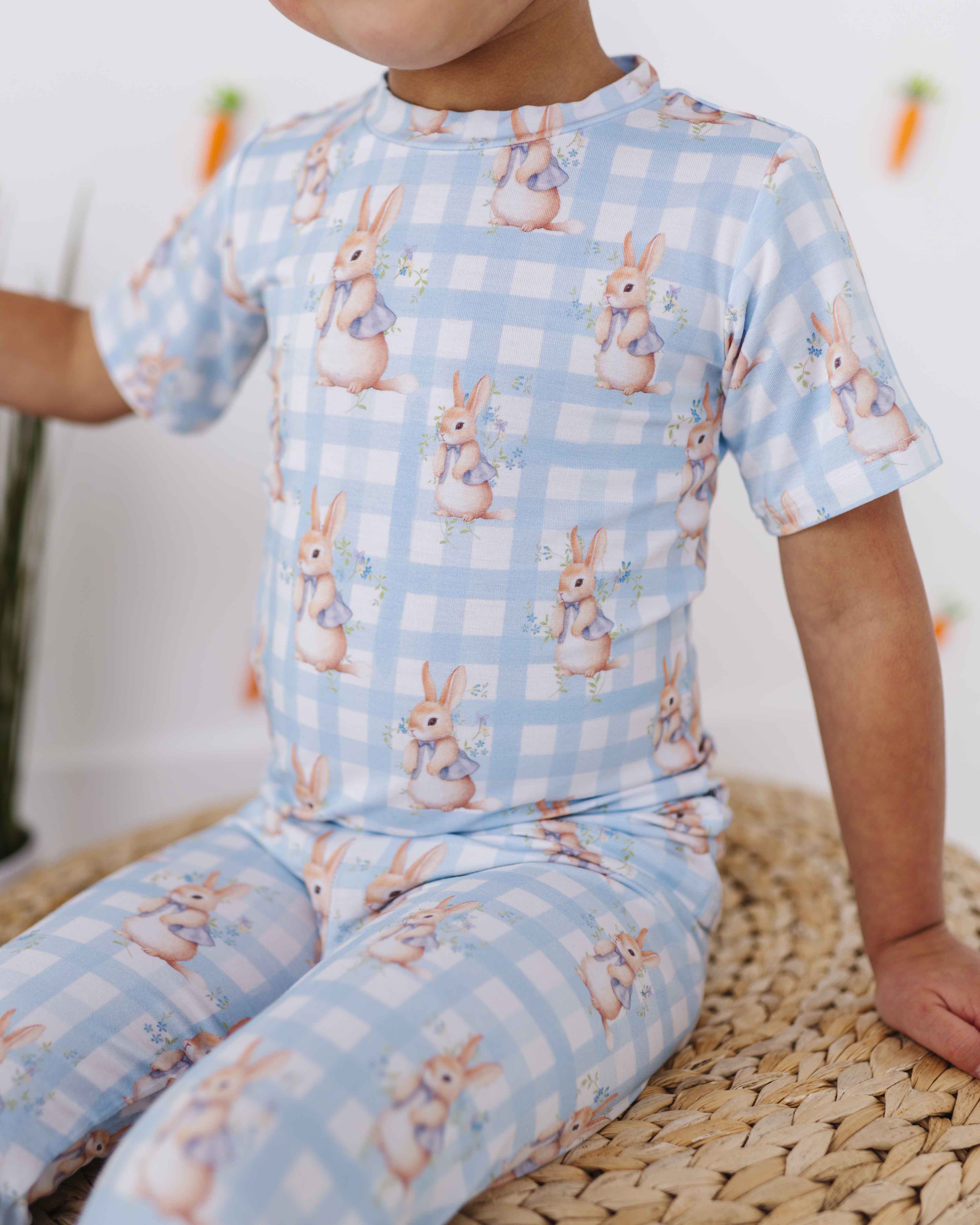 Cottontail Cutie Short Sleeve Two-Piece Pajama Set | Bums & Roses