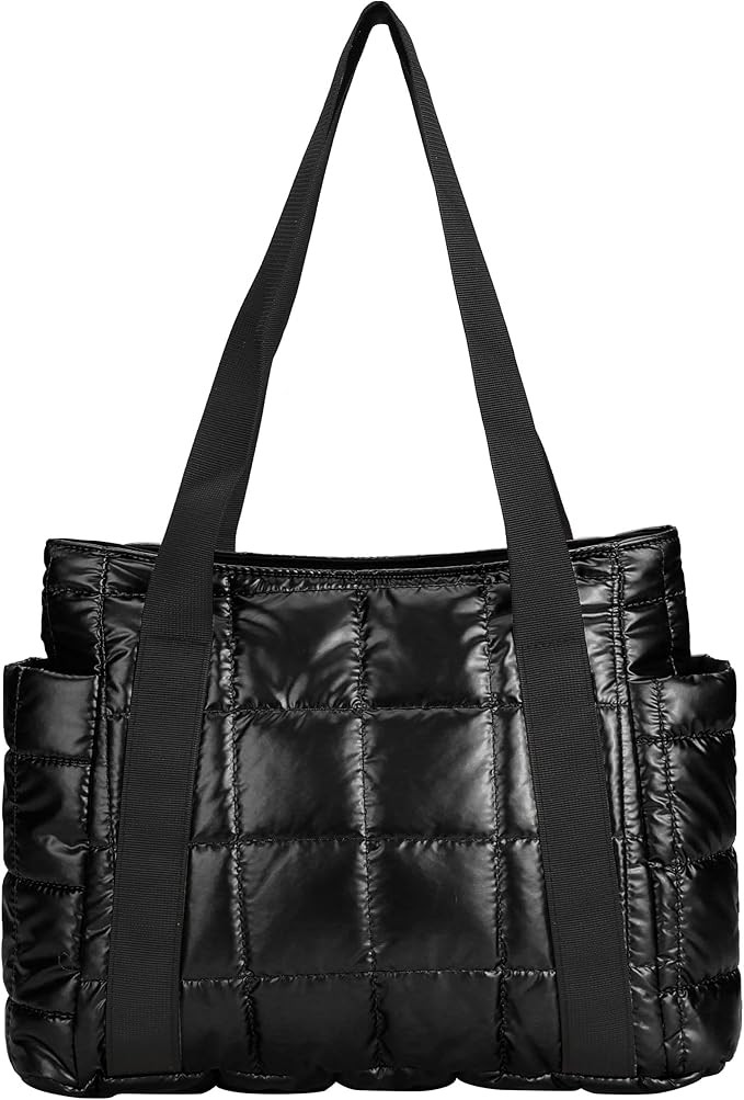 Puffer Tote Bag for Women Quilted Shoulder Bag Large Down Cotton Soft Padded Handbag | Amazon (US)