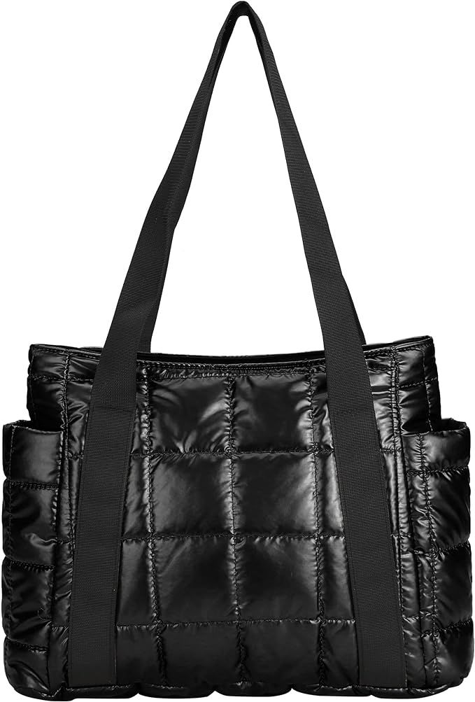 Puffer Tote Bag for Women Quilted Shoulder Bag Large Down Cotton Soft Padded Handbag | Amazon (US)