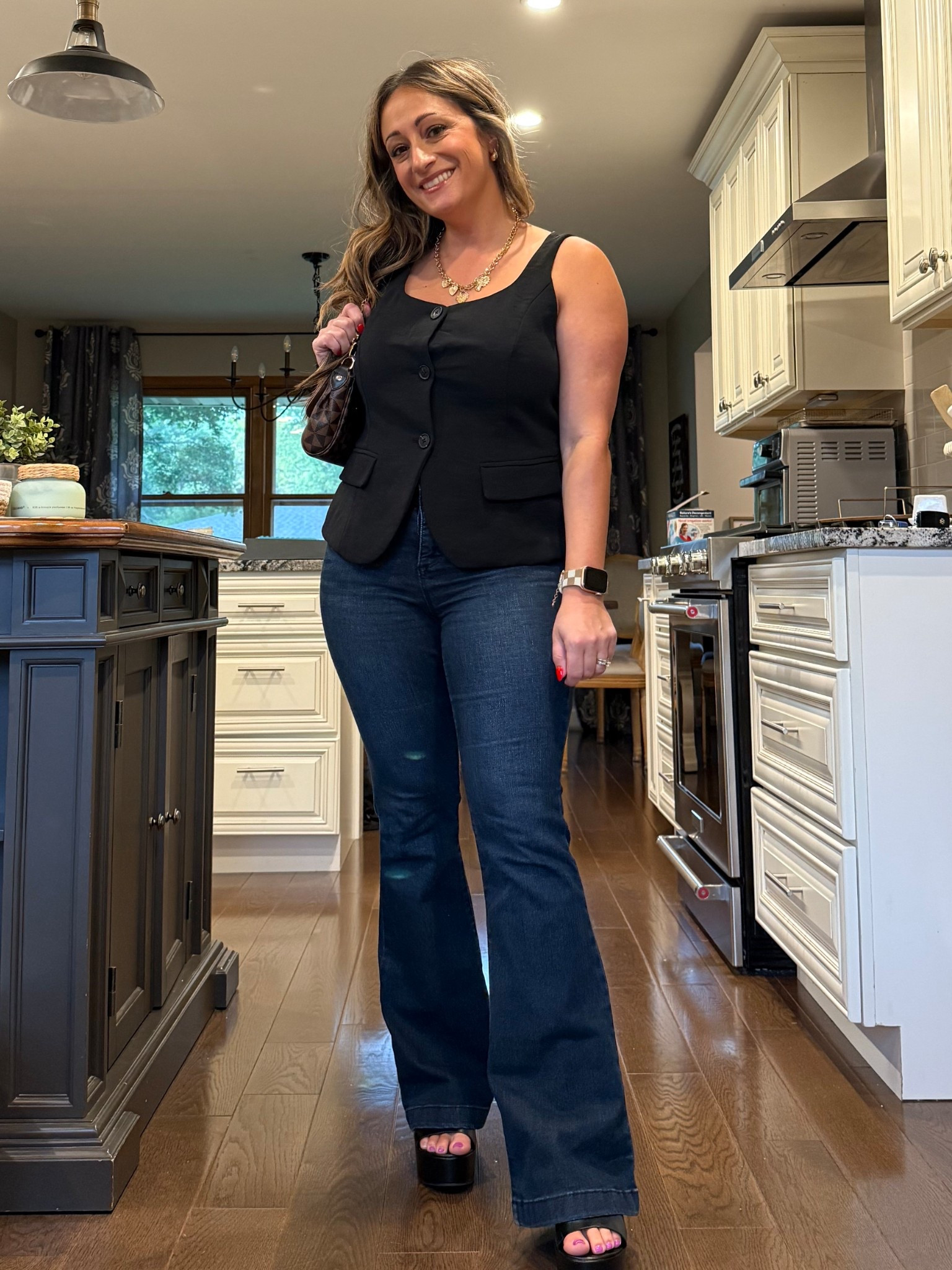 What I wore to my daughter’s homecoming pictures🖤✨
Kept it simple and added some key jewelry pieces   

#LTKPetite #LTKOver40 #LTKStyleTip