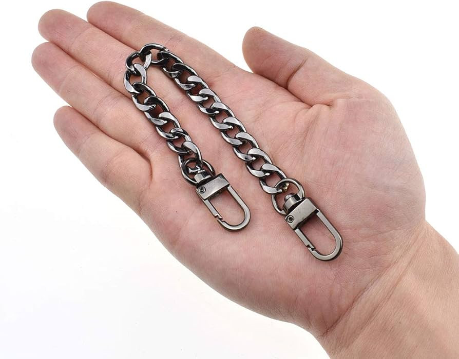 HAHIYO Purse Chain Strap Length 7.9 inches Bright Black for Shoulder Cross Body Sling Purse Handb... | Amazon (US)