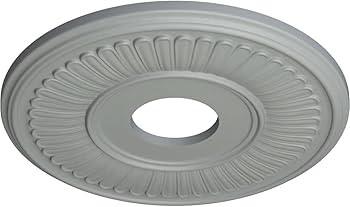 Ekena Millwork CM15BE Berkshire Ceiling Medallion, 15 3/4"OD x 3 7/8"ID x 3/4"P, Factory Primed | Amazon (US)