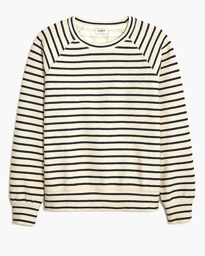 Striped raglan crewneck sweatshirt | J.Crew Factory