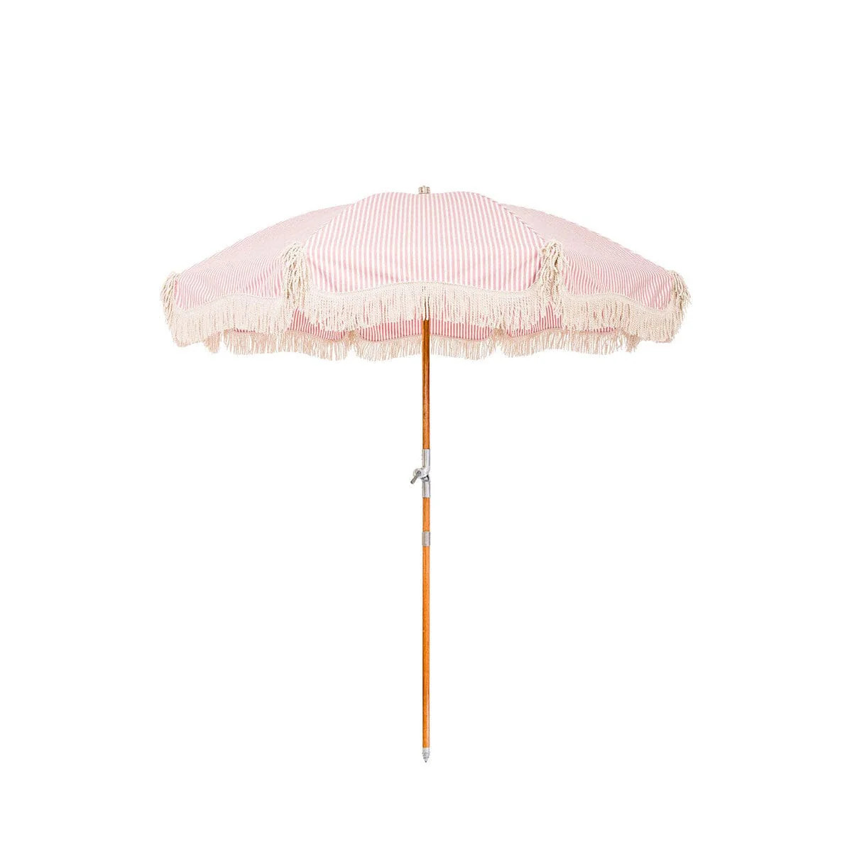Premium Beach Umbrella with Pink and White Stripes | Business & Pleasure Co.