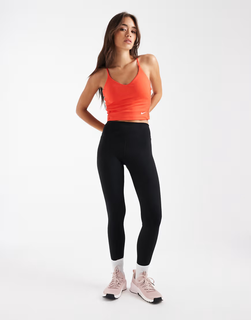 Nike One Training Dri-FIT high waisted 7/8 leggings in black | ASOS (Global)
