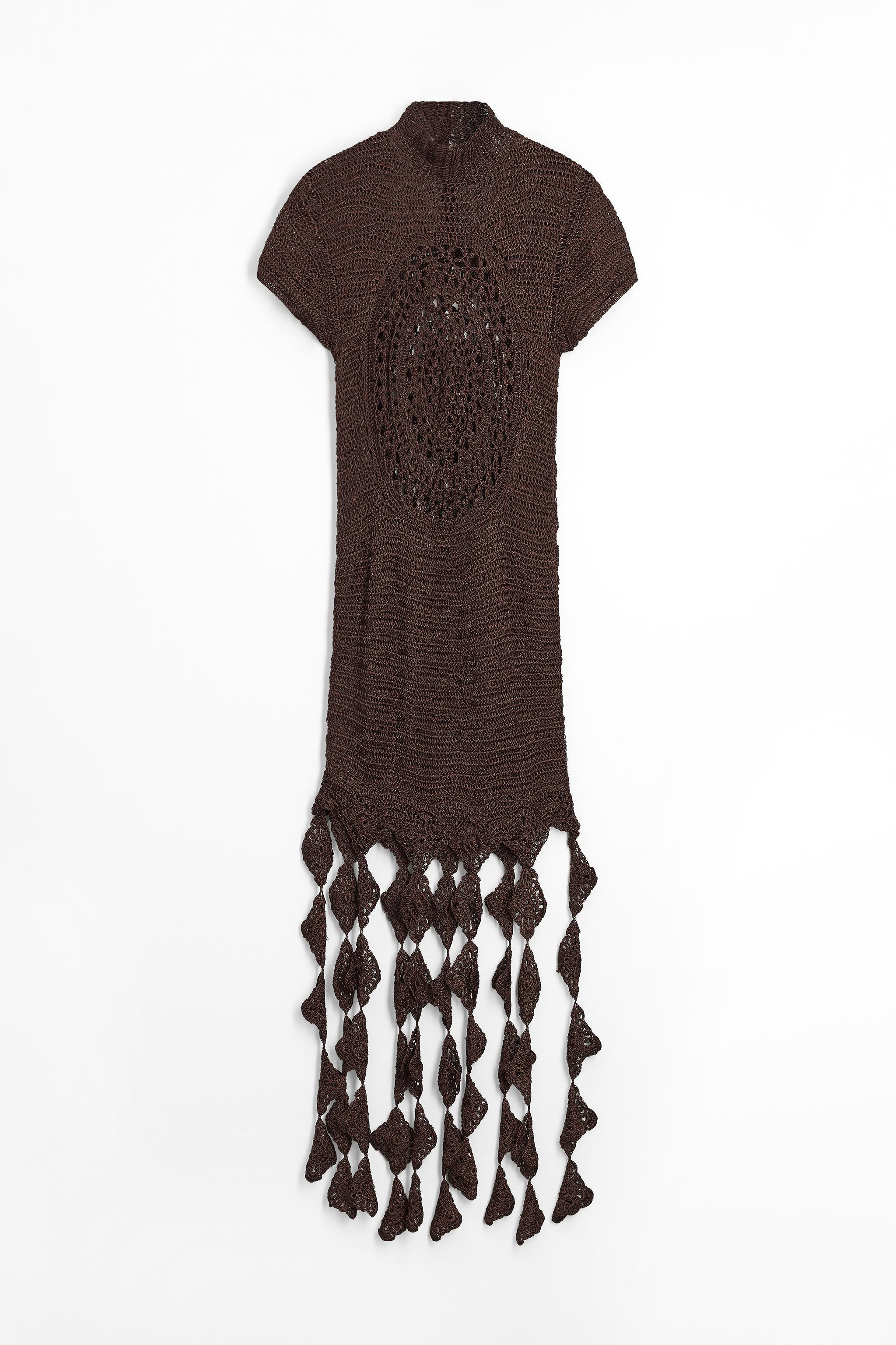 DIAMOND FRINGE CROCHET DRESS | Zara US