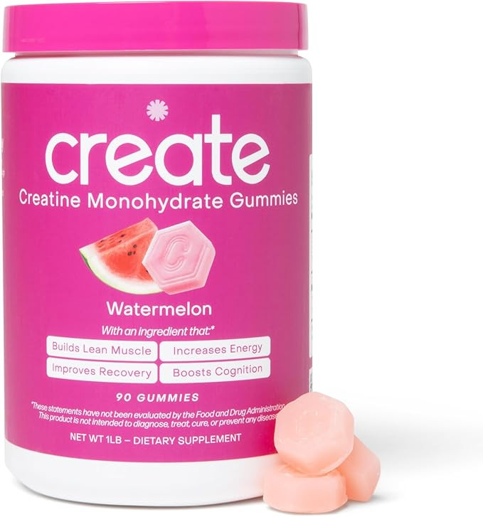 Create Creatine Monohydrate Gummies for Men & Women - Boost Focus, Strength, and Endurance, Anti-... | Amazon (US)
