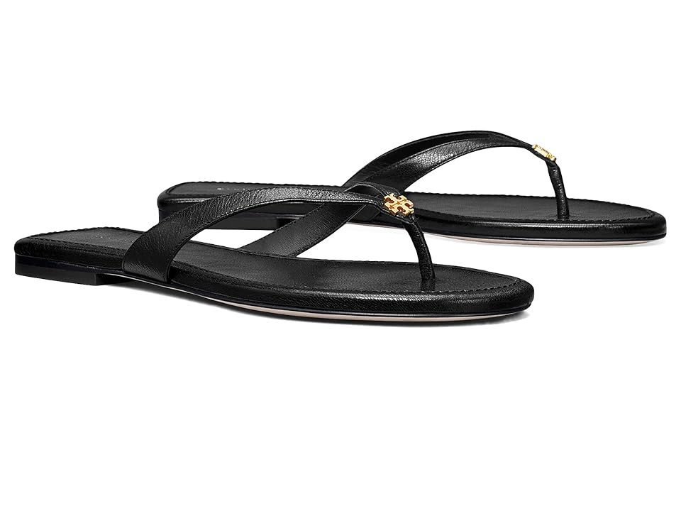 Tory Burch Capri Leather Flip-Flop Women's Shoes Perfect Black : 9.5 M | Zappos