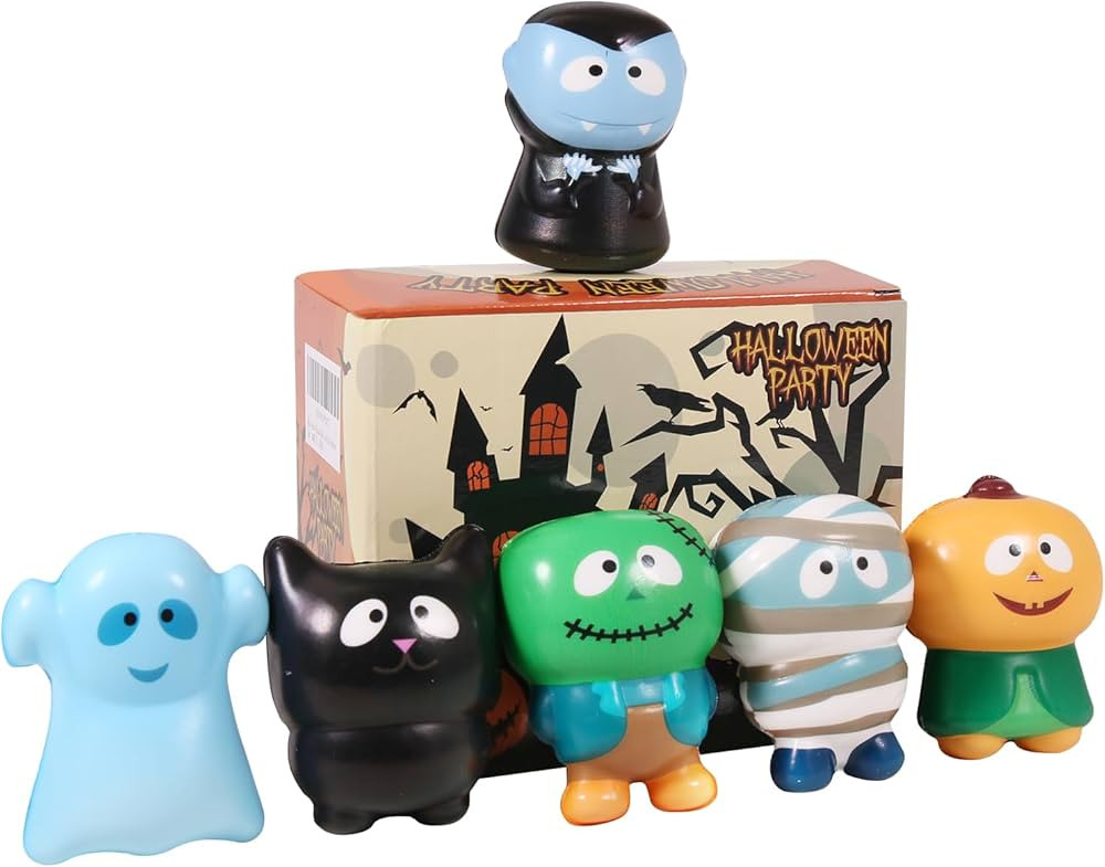 New 6 Packs-Halloween Squishies Toys Slow Rising Party Favors:Pumpkin,Zombie,Black Cat,Mummy,Vamp... | Amazon (US)