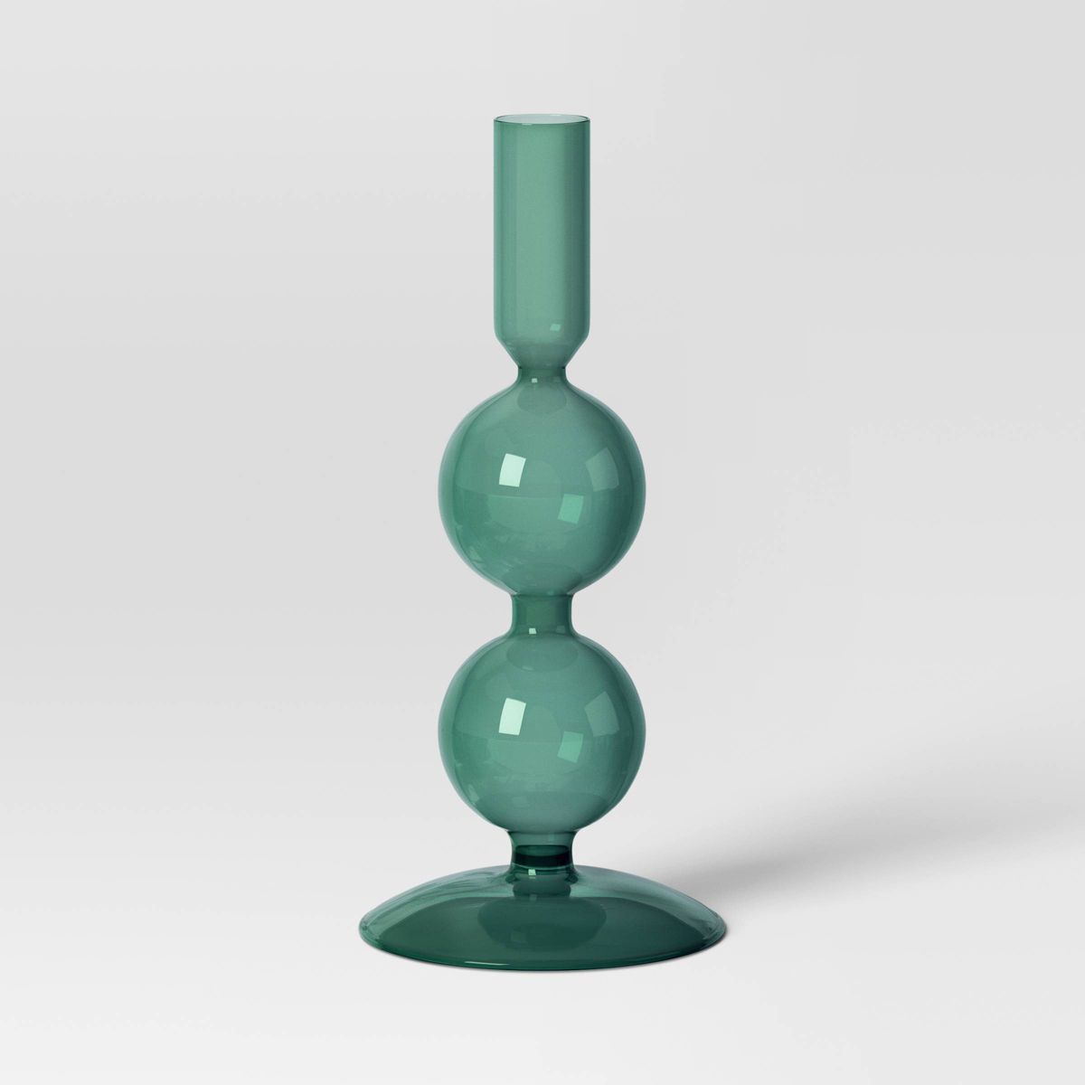 Round Modern Glass Taper Holder Green - Threshold™ | Target