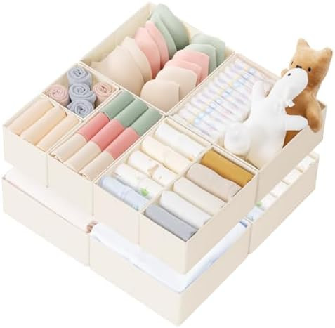 Criusia Drawer Organizer Clothes, 10 Pack Dresser Organizer for Baby Clothes, Underwear, Sock- Fo... | Amazon (US)