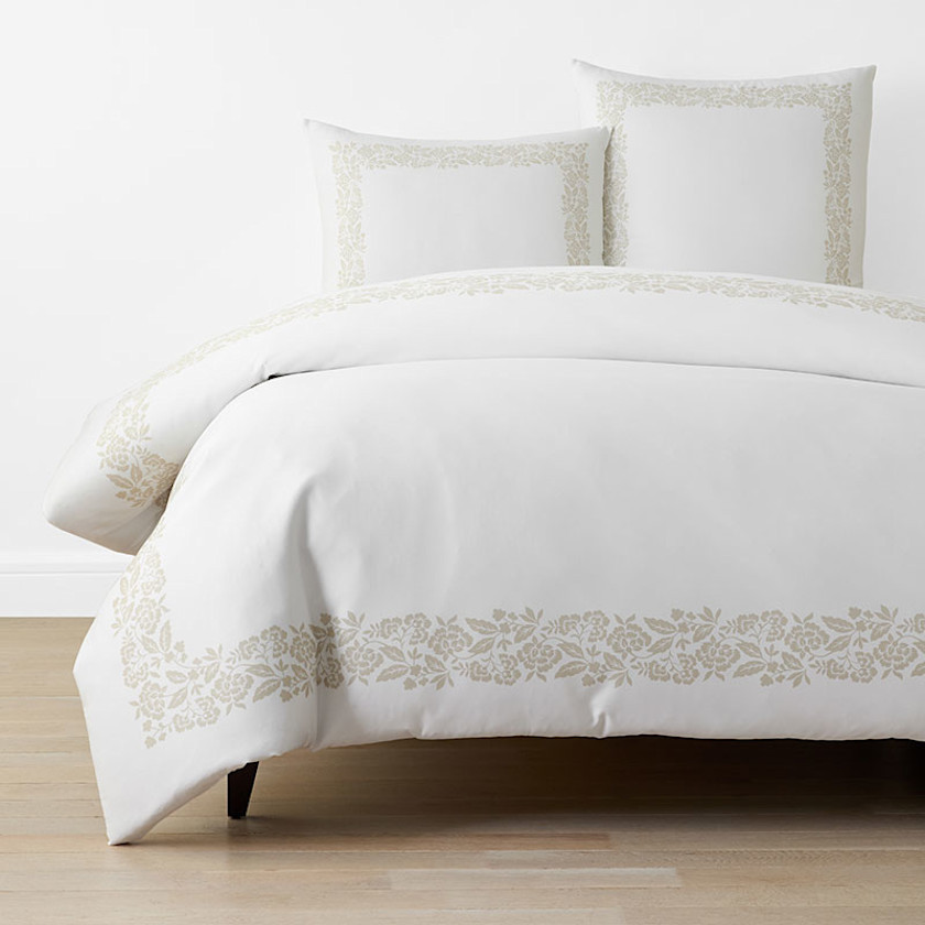 Riverstone Classic Smooth Sateen Duvet Cover - Dusty Blue, Full/Queen - Blue/White | The Company Store | The Company Store